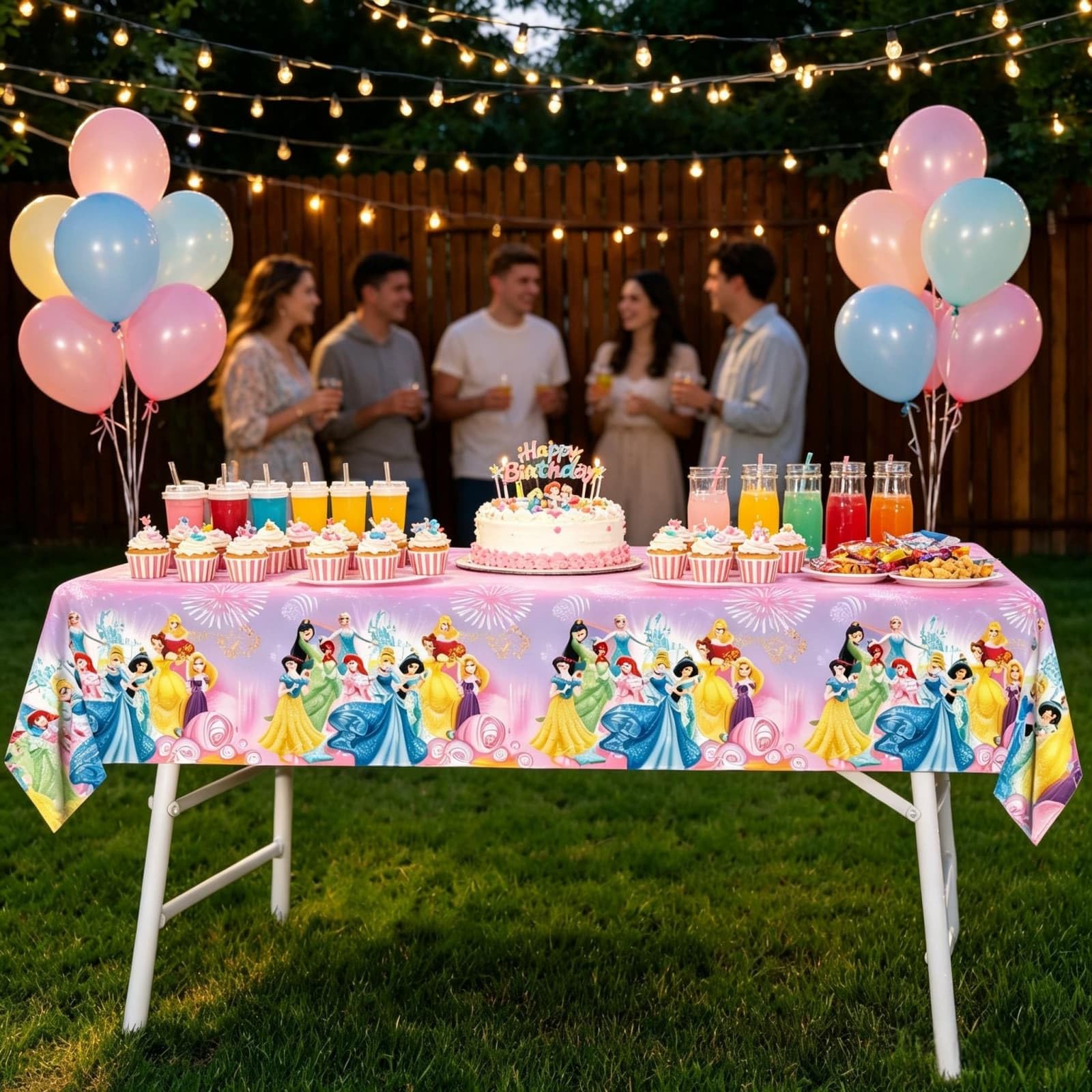Outdoor and indoor use princess tablecloth for parties