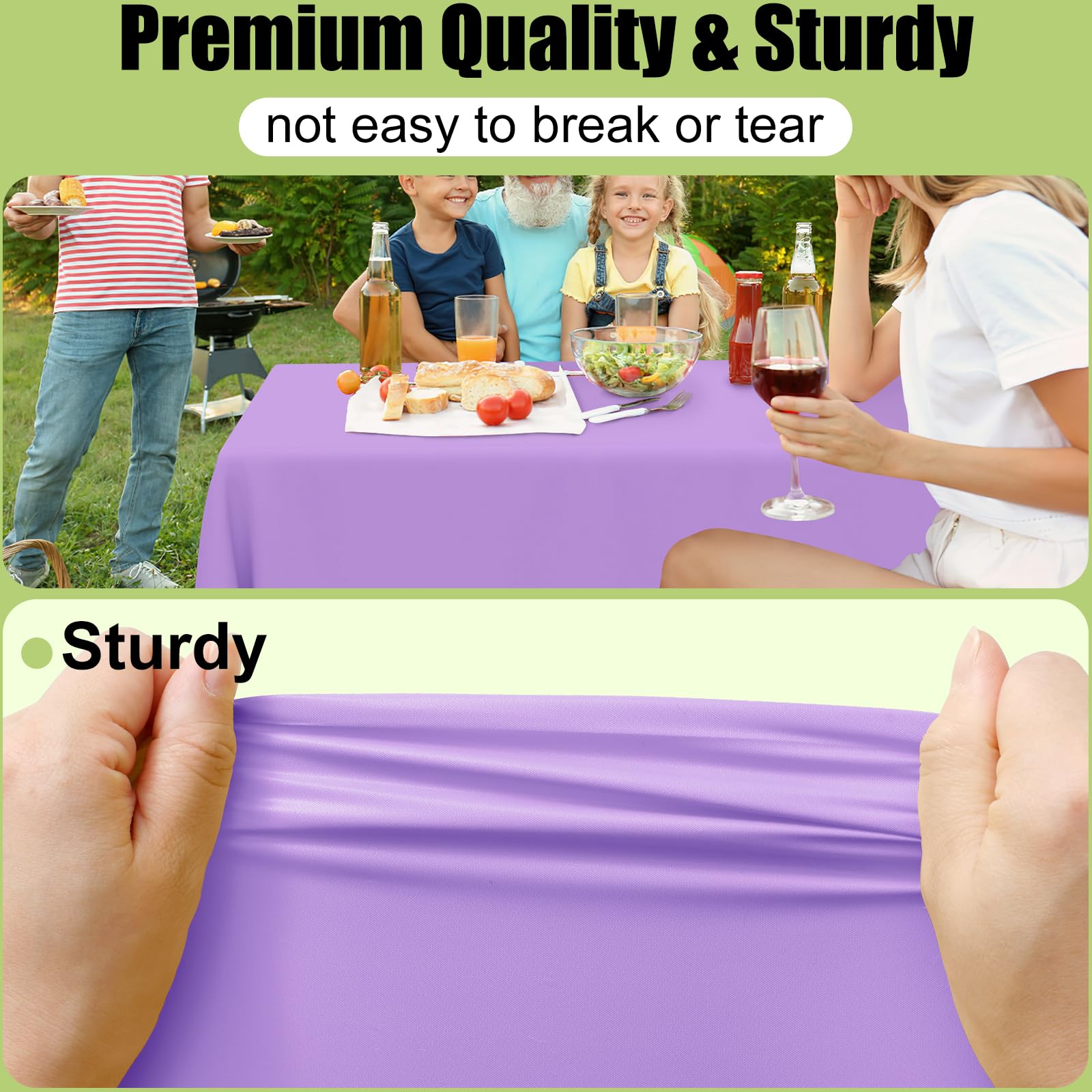 Party and picnic use disposable tablecloth lavender color