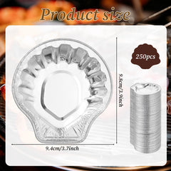 Disposable serving pie tins in aluminum foil for serving appetizers