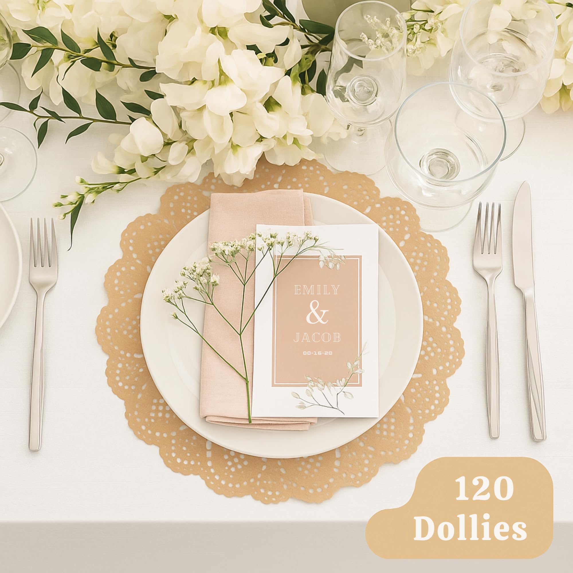 Disposable table decor doilies for catering