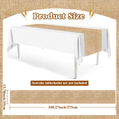 Waterproof disposable Burlap Print table runner 14x108