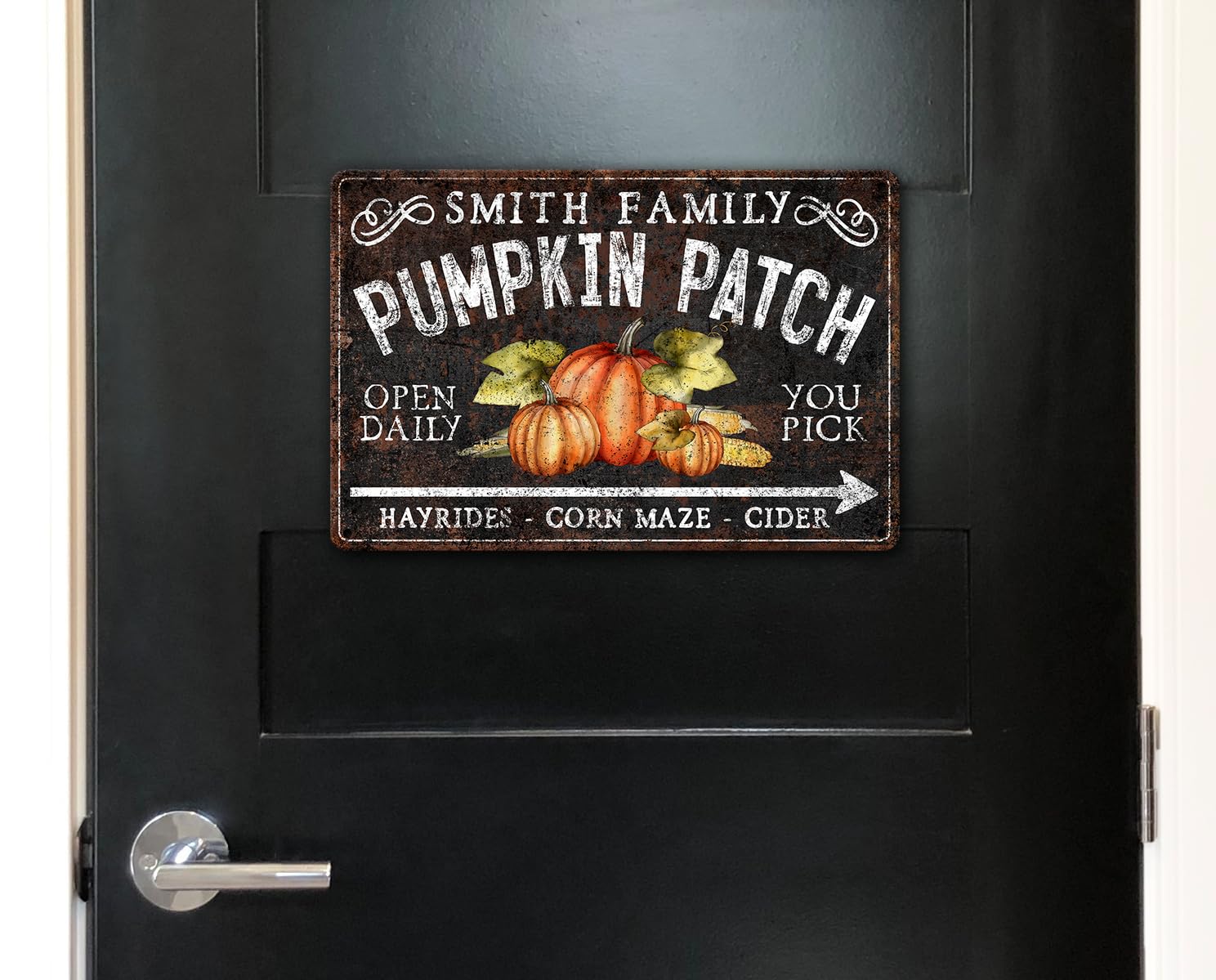 Distressed look printed design on metal sign