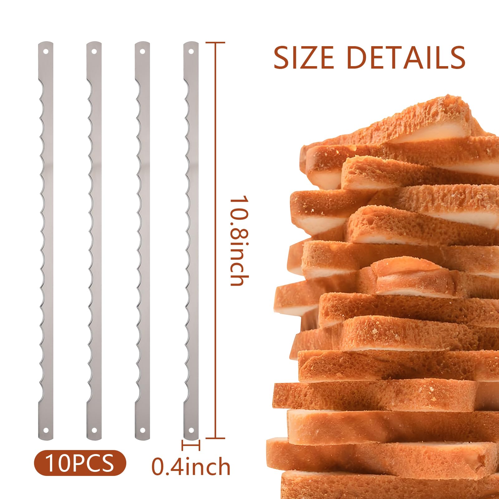 Replacement blades for wooden DISWALE bread knife 10 pcs