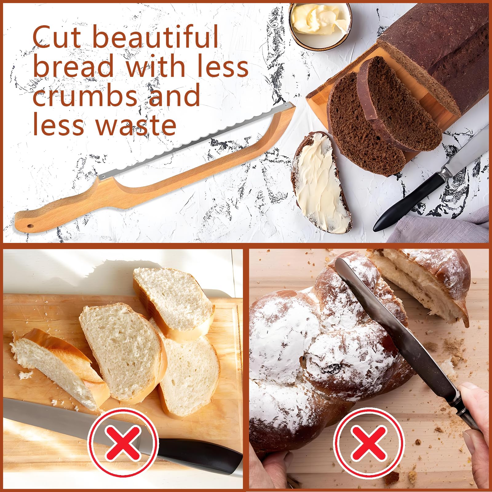 Bread knife blade replacements for home kitchens