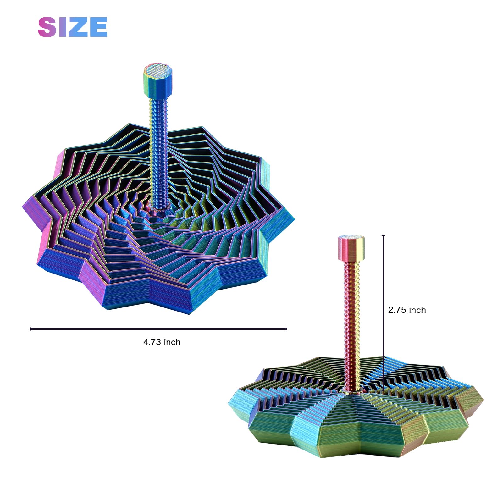 Color gradient on 3D printed star fidget toy