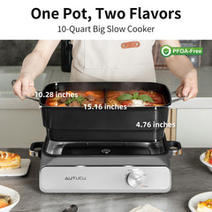 Divider in 10-quart slow cooker for two flavors