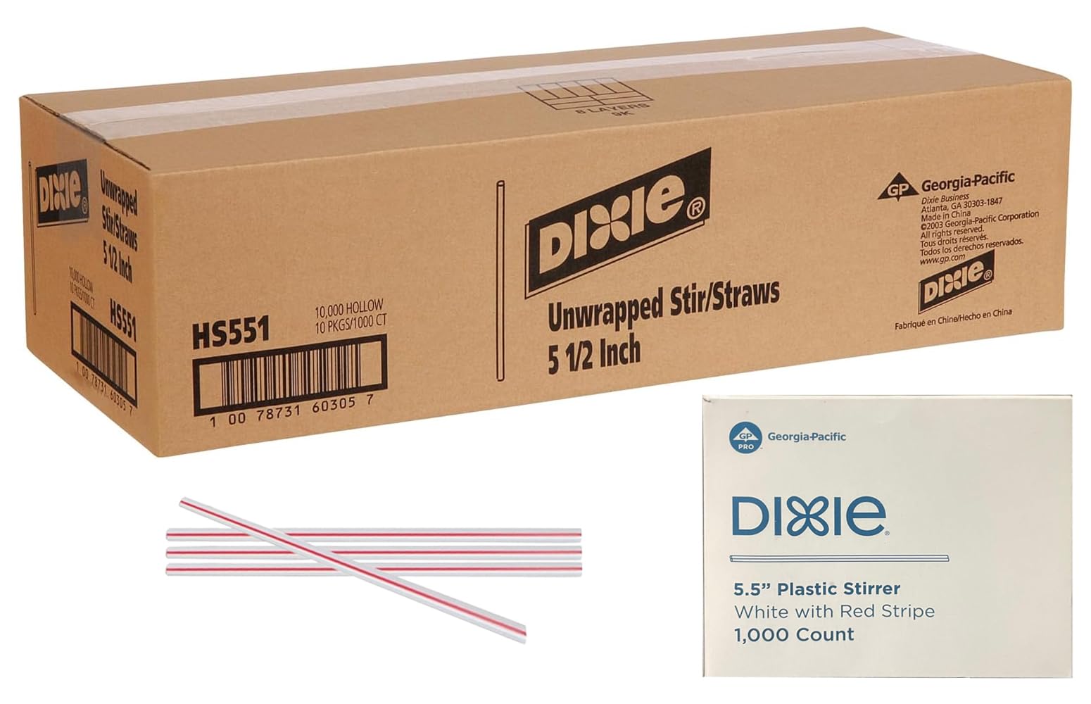 Dixie Plastic Coffee Stirrers red and white color