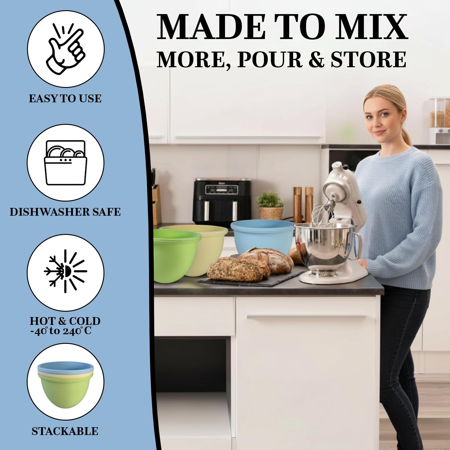 Lids included with Dixxes bowl liners for KitchenAid mixers