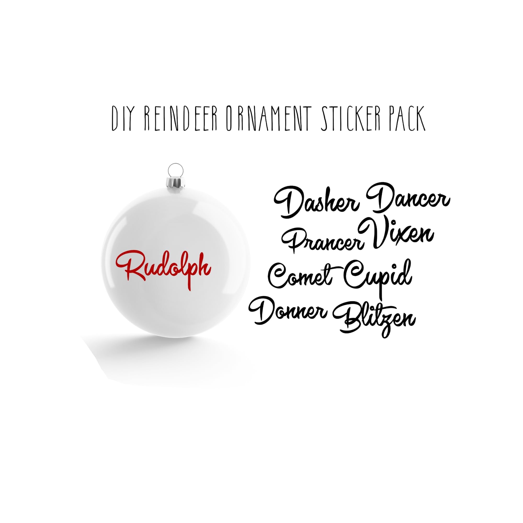 DIY Christmas Ornament Stickers vinyl name decal for ornaments