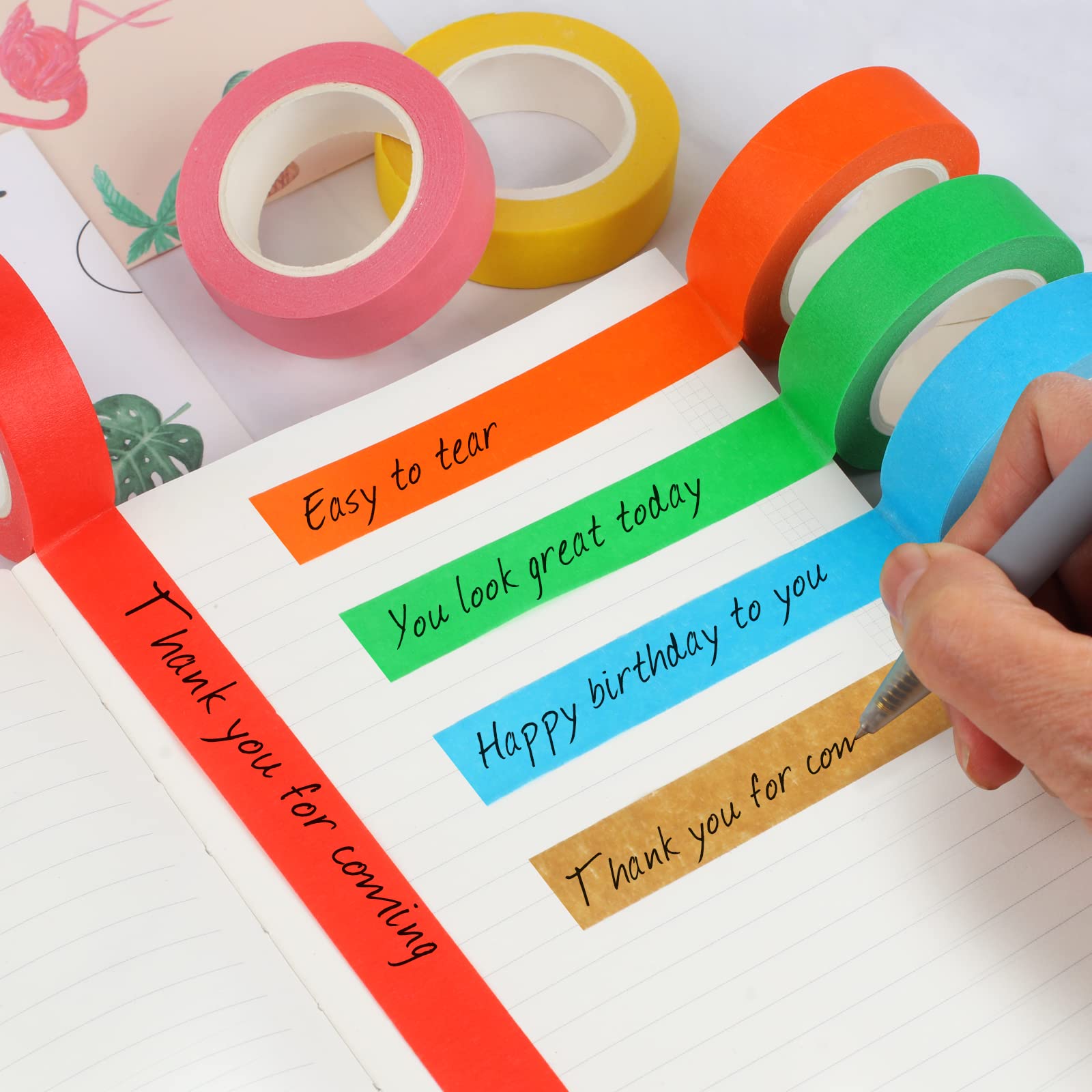 12m long colored masking tape for journaling and gifts