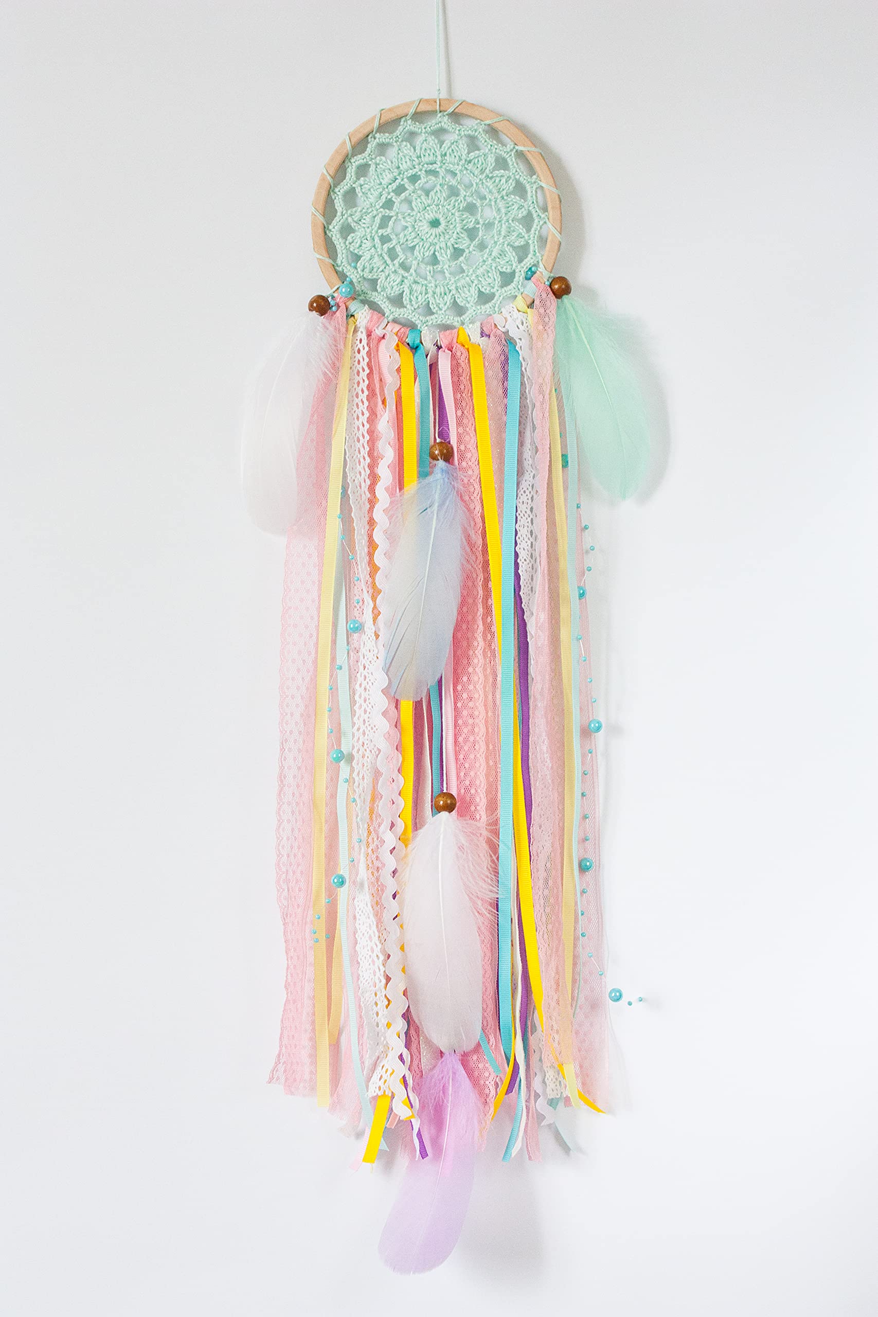 Mint crochet doily and hoop from Dream Catcher Kit