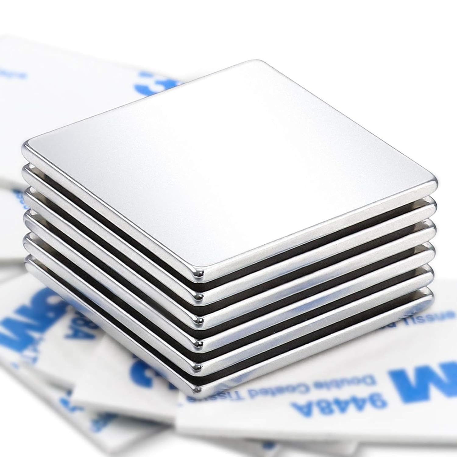 DIYMAG Strong Magnets 6 pack adhesive backing square magnet