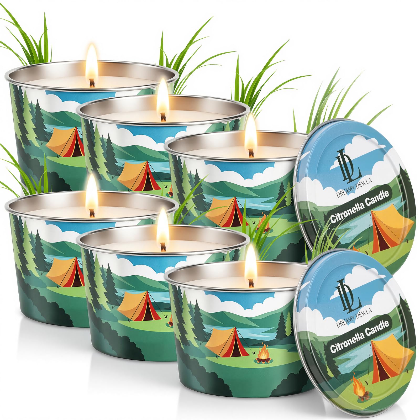 DL DREAMY DEWLA Citronella Candles Outdoor tin with lid