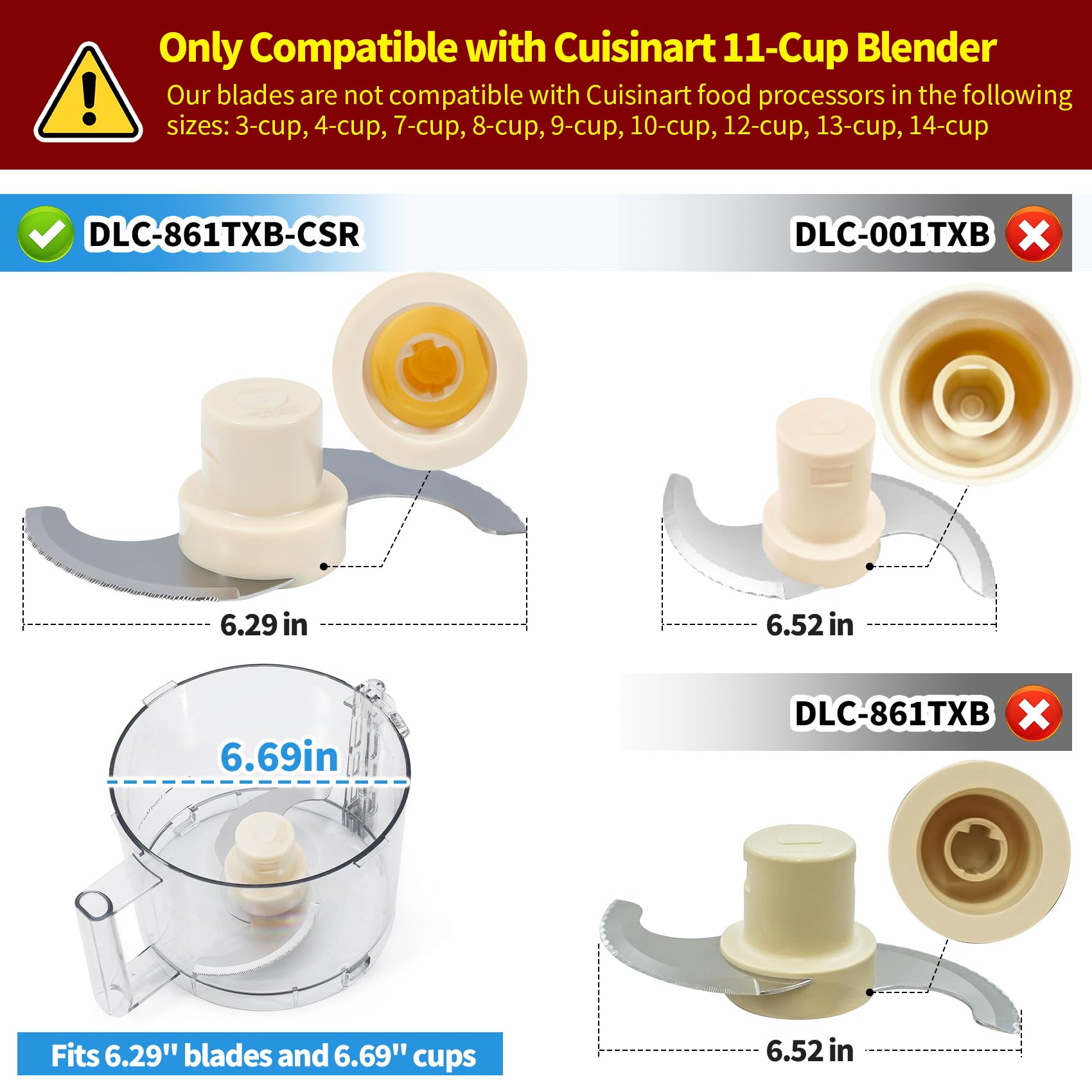 Stainless steel blade for DLC-8 series 11-Cup processors