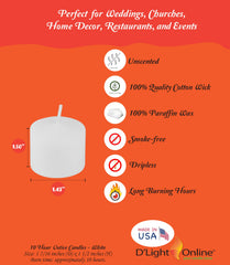 Dripless smokeless votive candles for decor and events