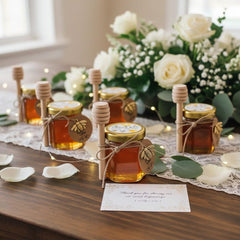 DnayDkiy Mini Honey Pot jars with bee pendants and gold lids