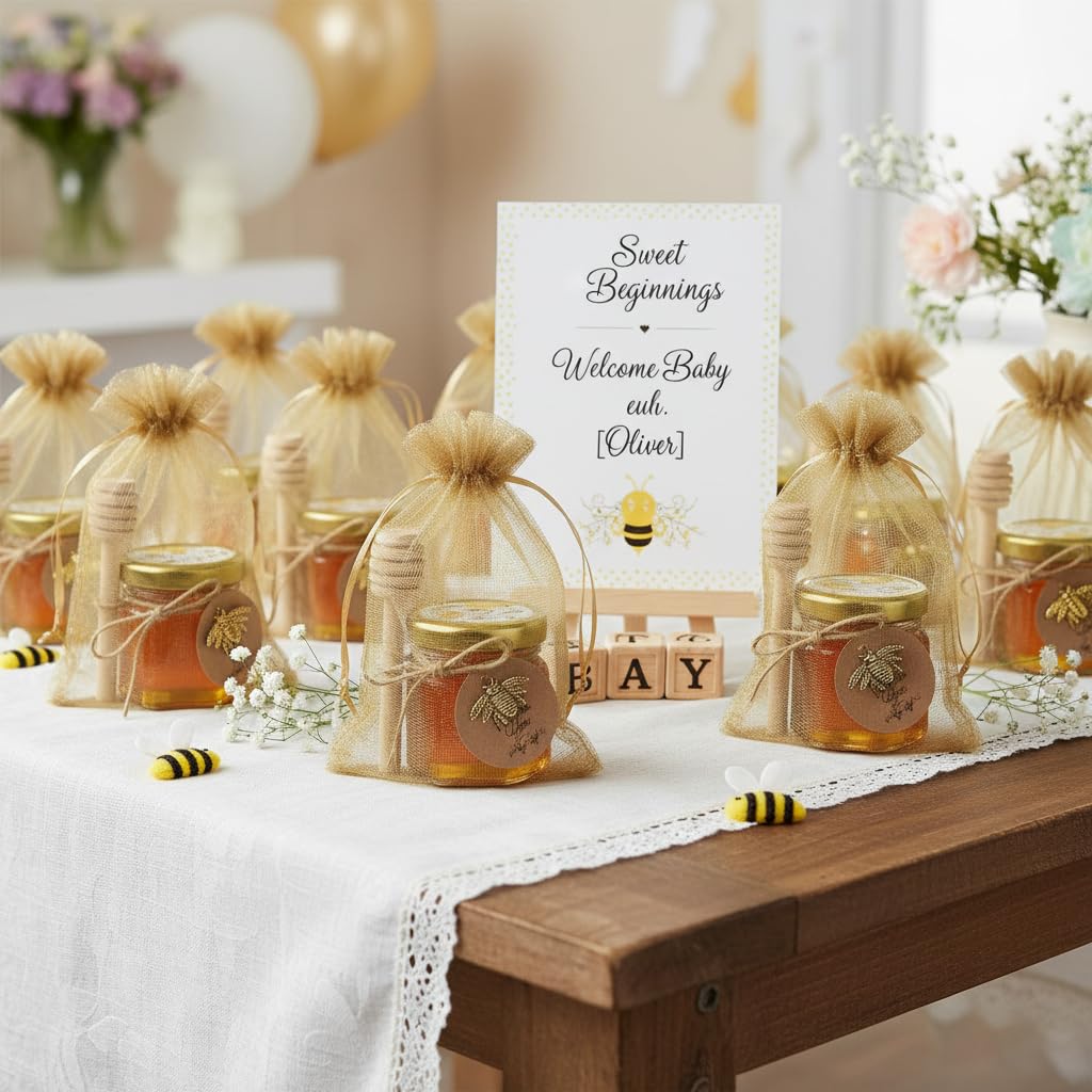 DnayDkiy Mini Honey Pot baby shower favors in glass jars