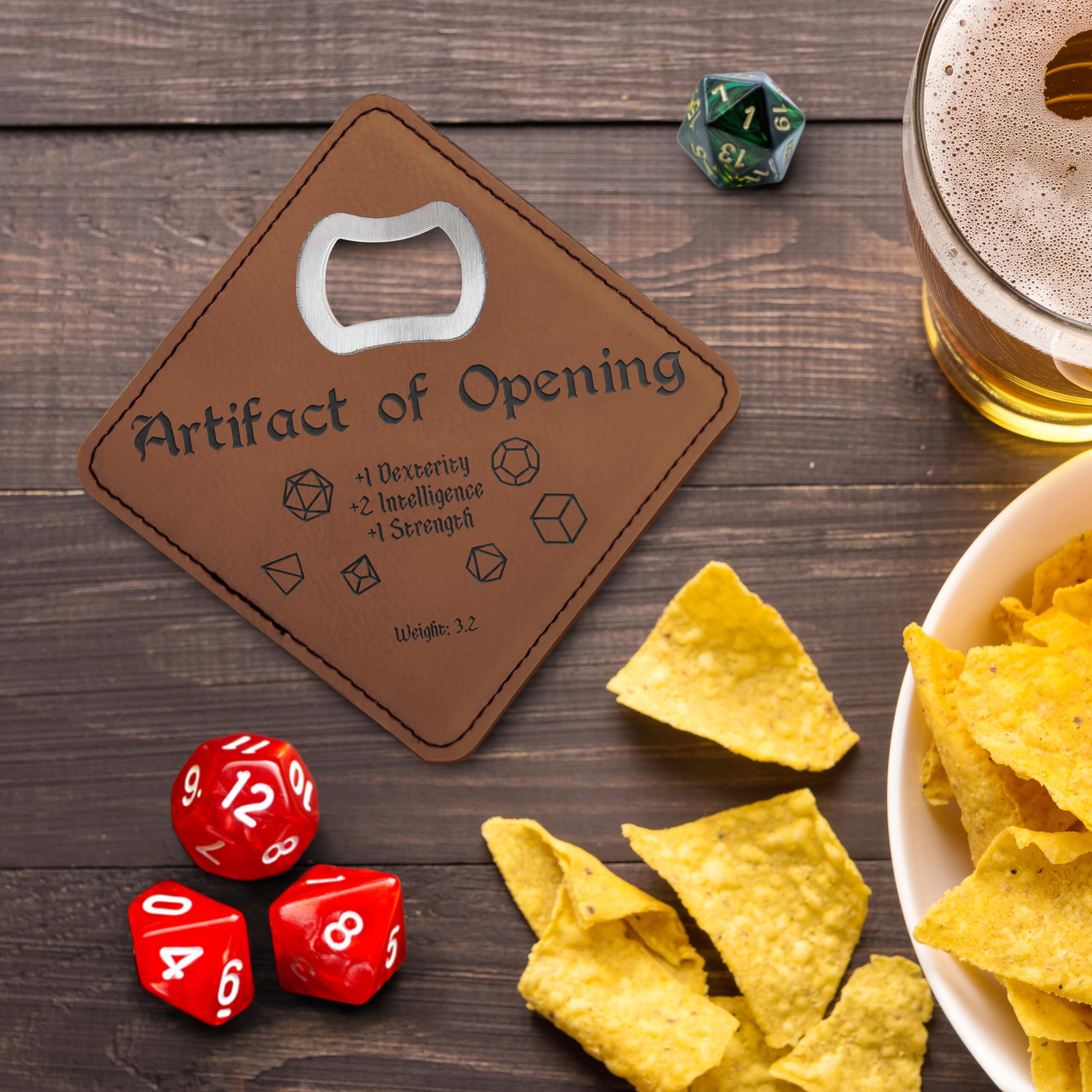 Artifact Opening DND coaster and bottle opener size 4x4