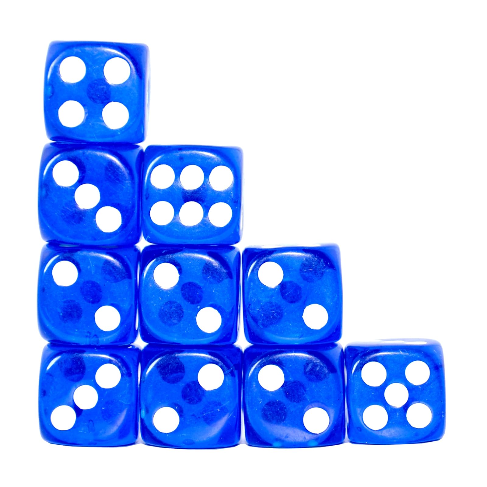 Tenzi Yahtze and board games dice 16mm blue