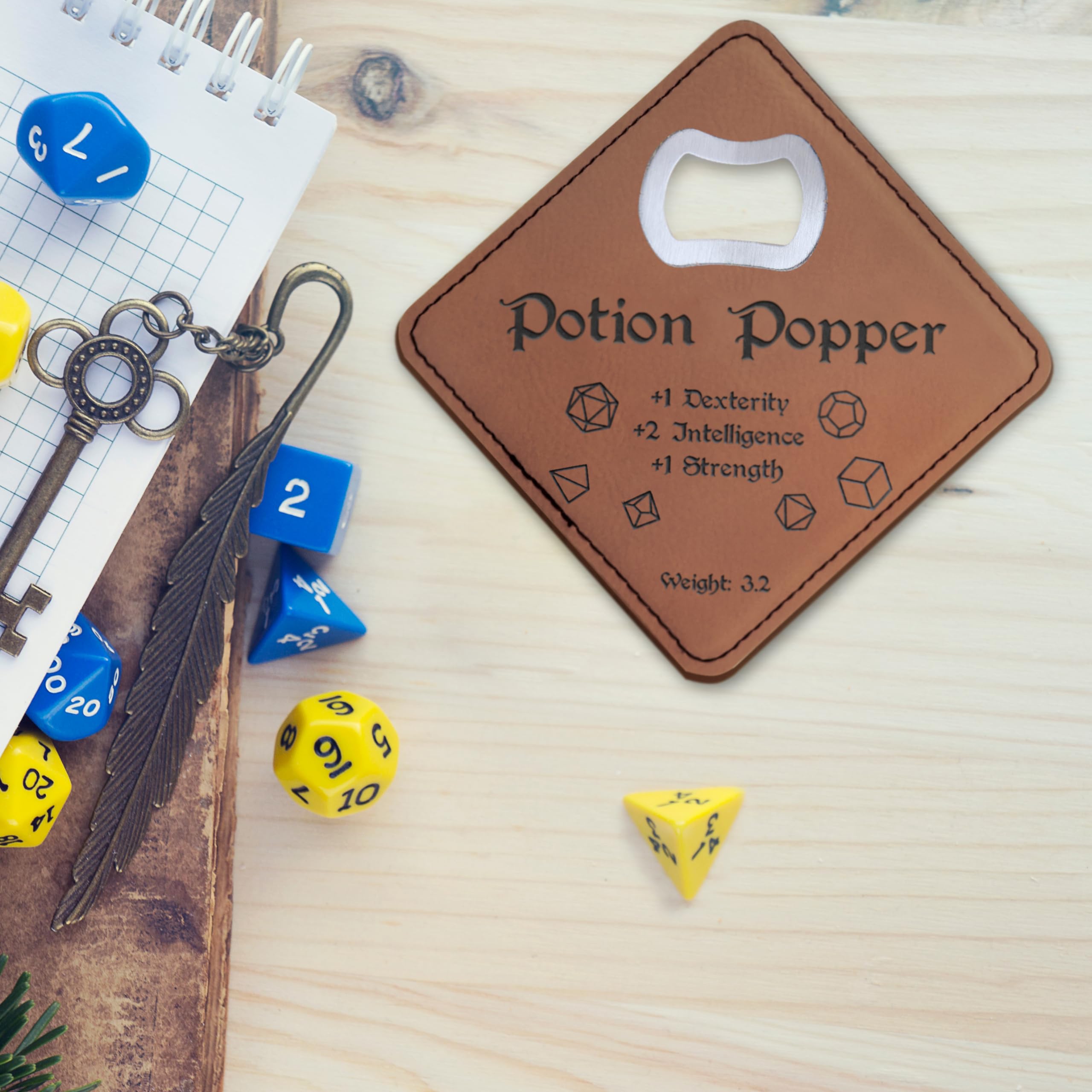 DND gifts for men women coaster bottle opener