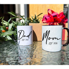 Gift-ready packaging for Dnuiyses EST 2026 New Dad Mom Mugs