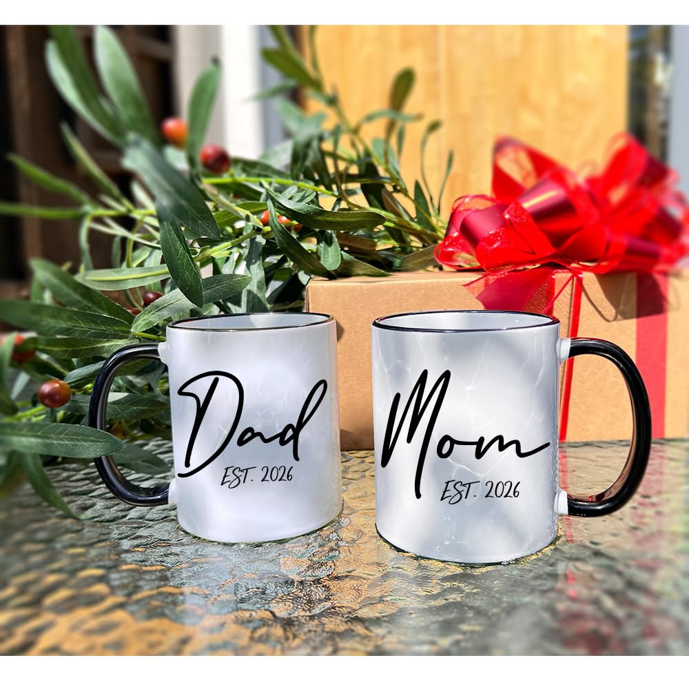 New parents gift idea Dnuiyses EST 2026 New Dad Mom Mugs