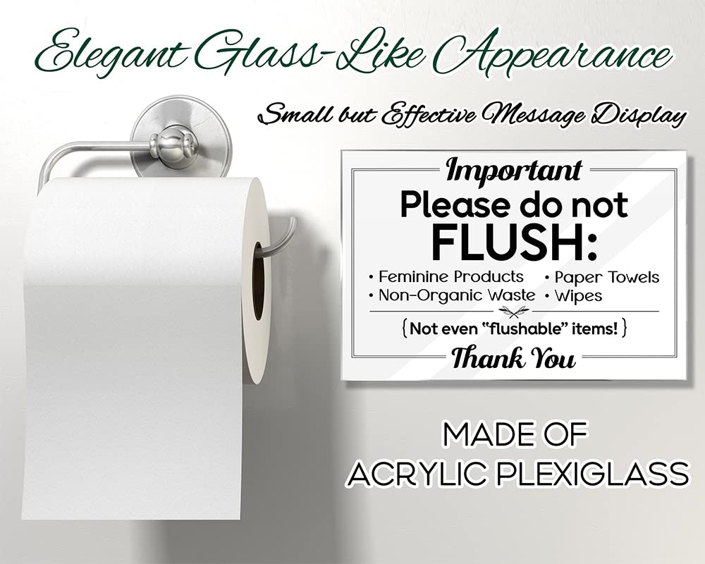 Do Not Flush Sign 4x6 acrylic mounting tape included