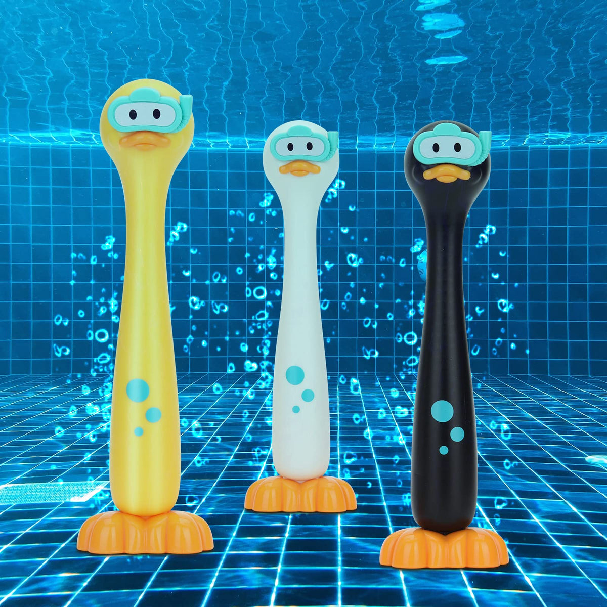 DOADW diving sticks duck 3-pack black white yellow 3.4 inches