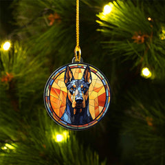 3mm acrylic Doberman Dog Ornament measuring 3.5 inches