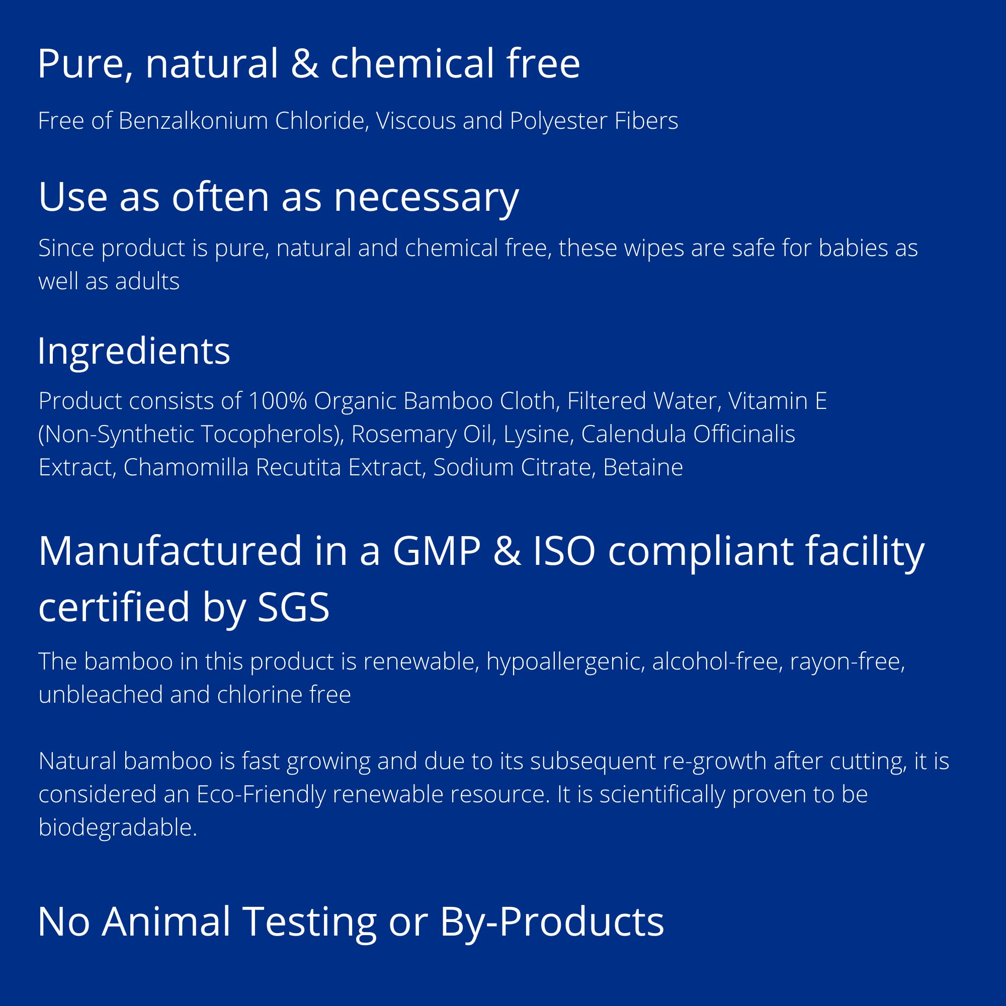 Free from petrochemicals chlorine alcohol phthalates SLS and lanolin