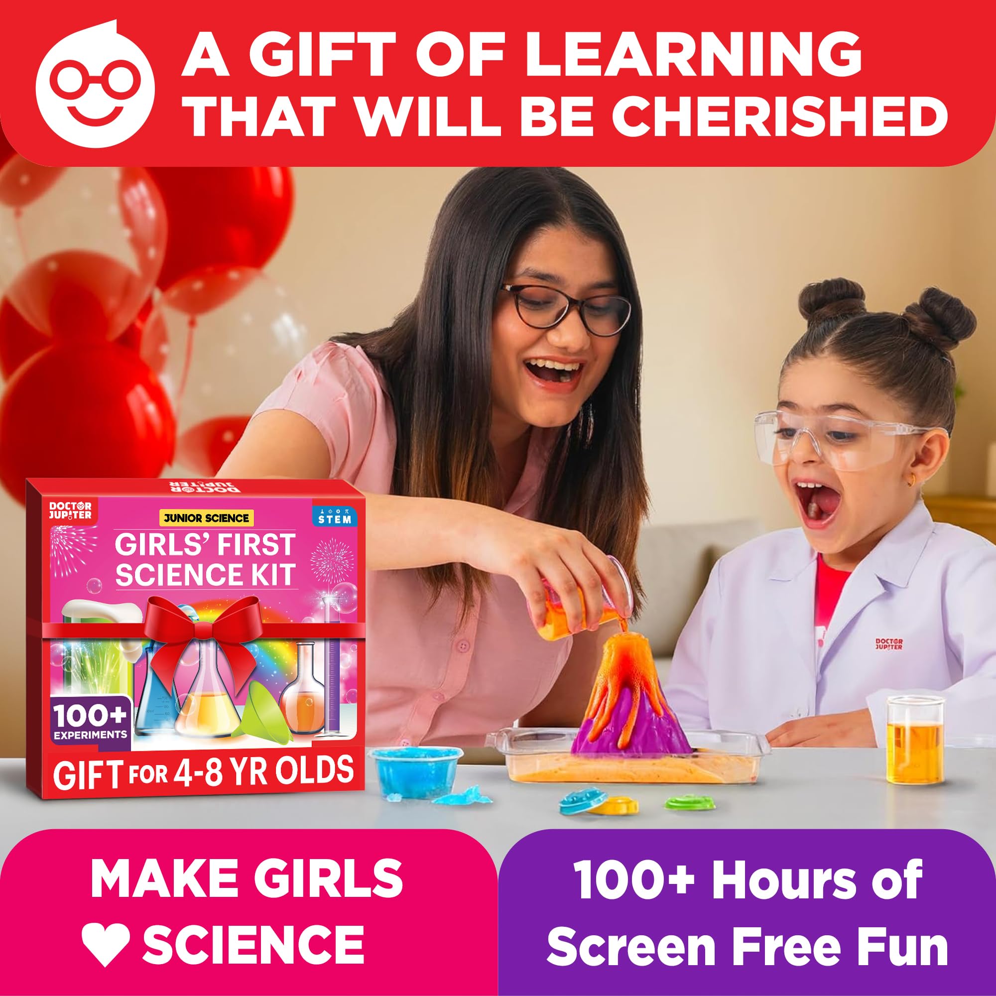 Family activity scene with Doctor Jupiter kit for kids