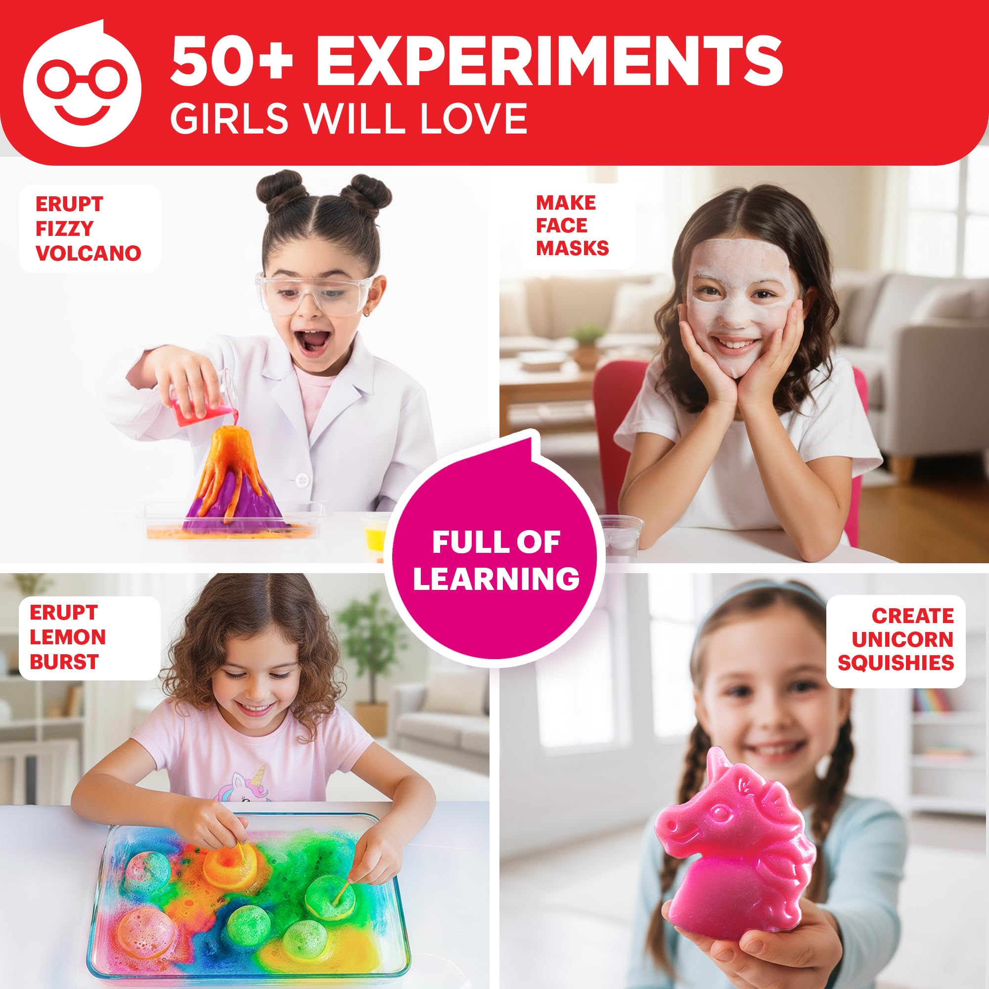 Contents of Doctor Jupiter Girls' First Science Experiments Kit for Kids Ages 4+