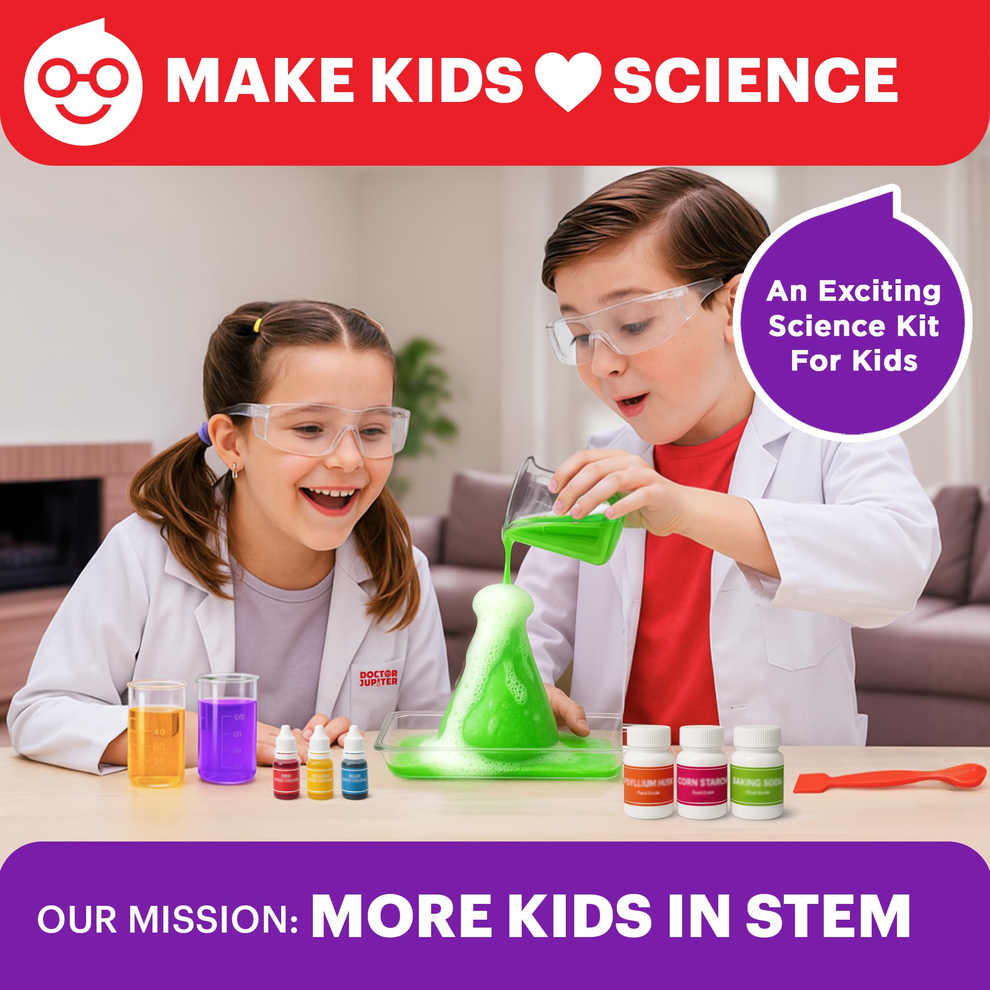 Doctor Jupiter science kit for kids product image showing 100+ experiments