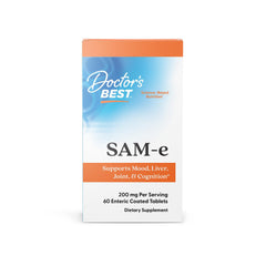 Doctor's Best SAM-e supplement packaging showing 60 enteric coated tablets