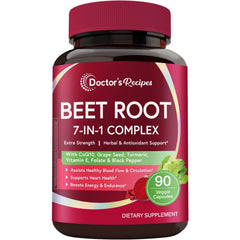 Doctor's Recipes Beet Root Capsules bottle and label