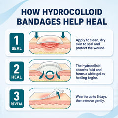 Individually wrapped Dodanros hydrocolloid gel bandages