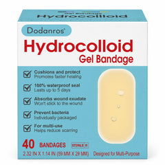Dodanros Advanced Fast Healing Hydrocolloid Gel Bandages 40 Count pack