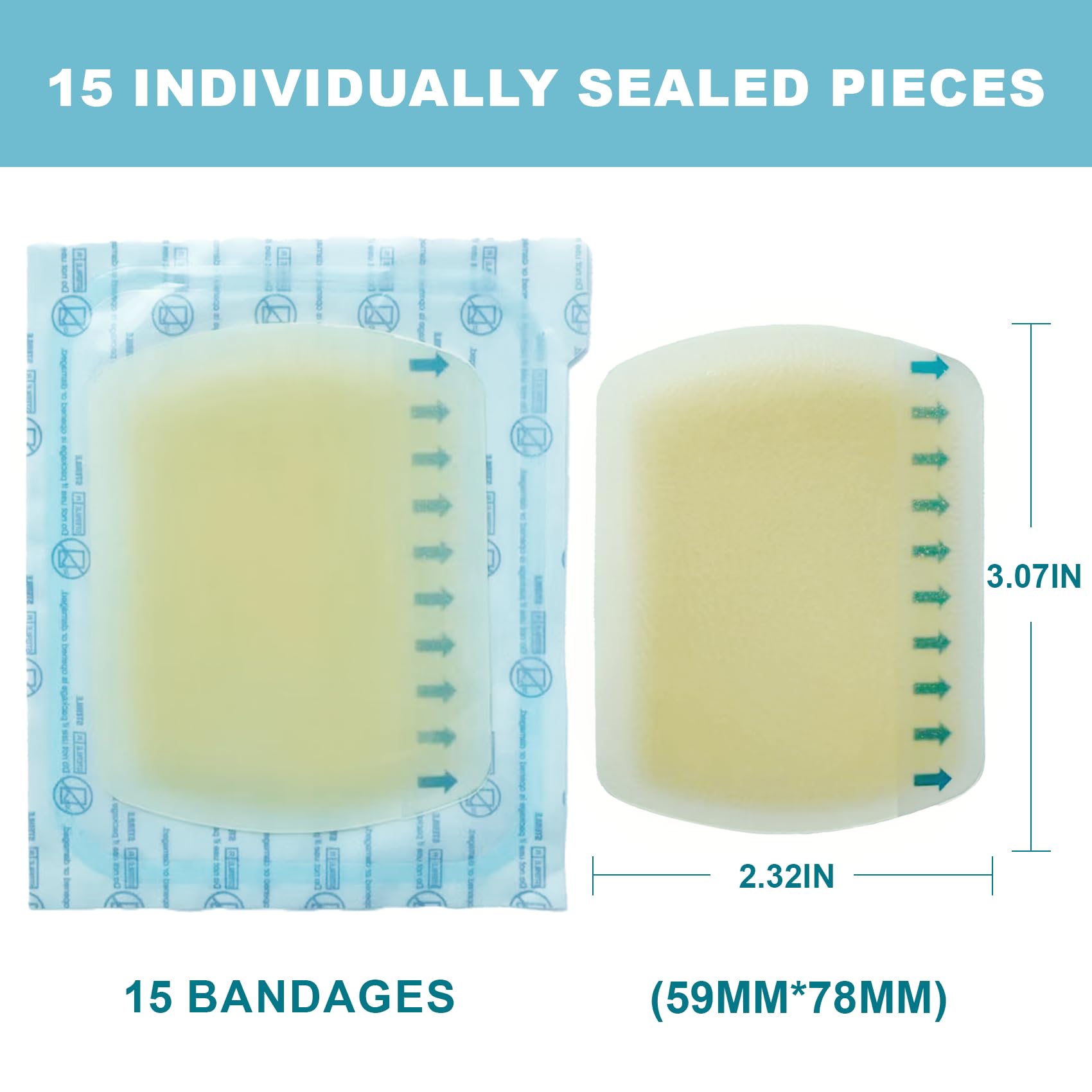 Hydrocolloid bandages 3.07 x 2.32 inches image