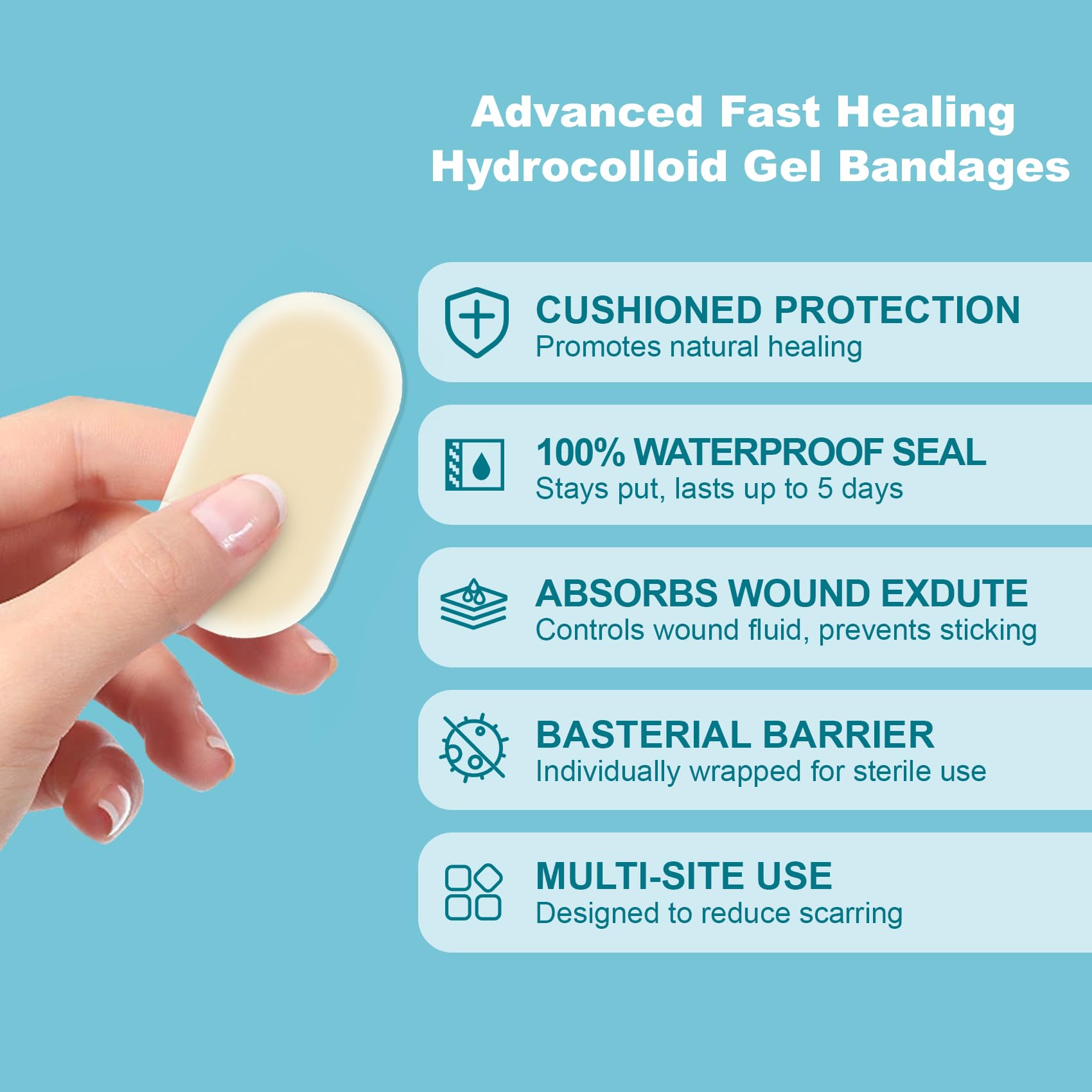 Dodanros Hydrocolloid Gel Bandages 0-83x1-65 product image 2