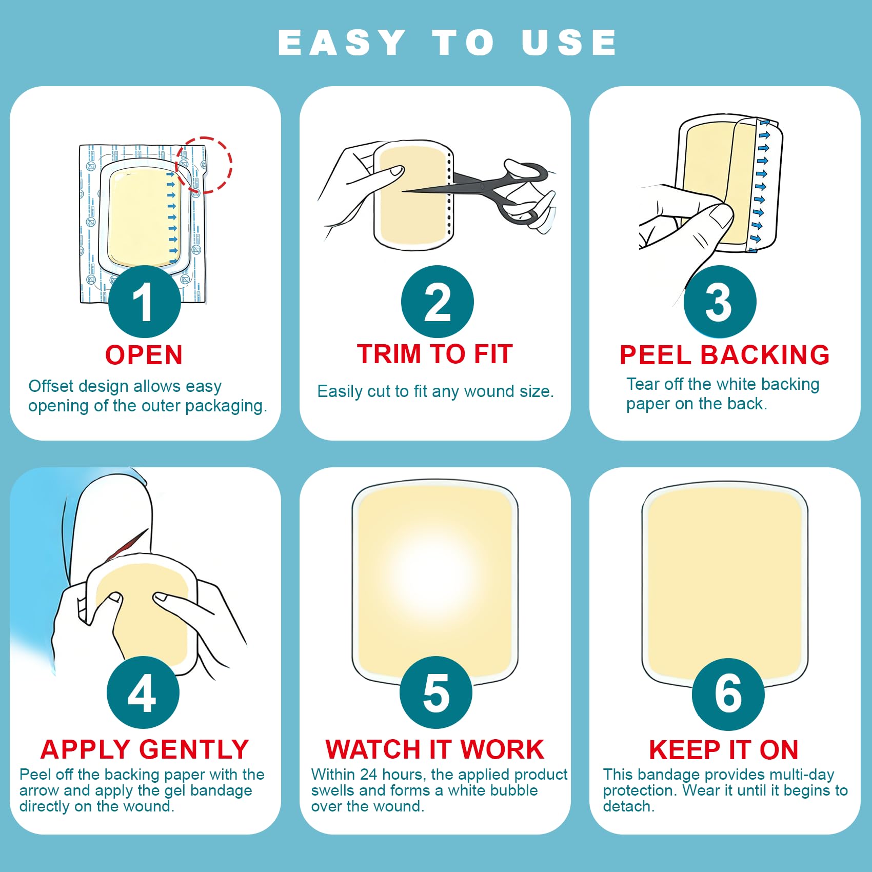 Dodanros wound care bandages for large cuts and scrapes