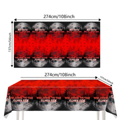 DodelyGz Stranger Things Tableclovers Welcome to the Other Side design 108x54 inches red black
