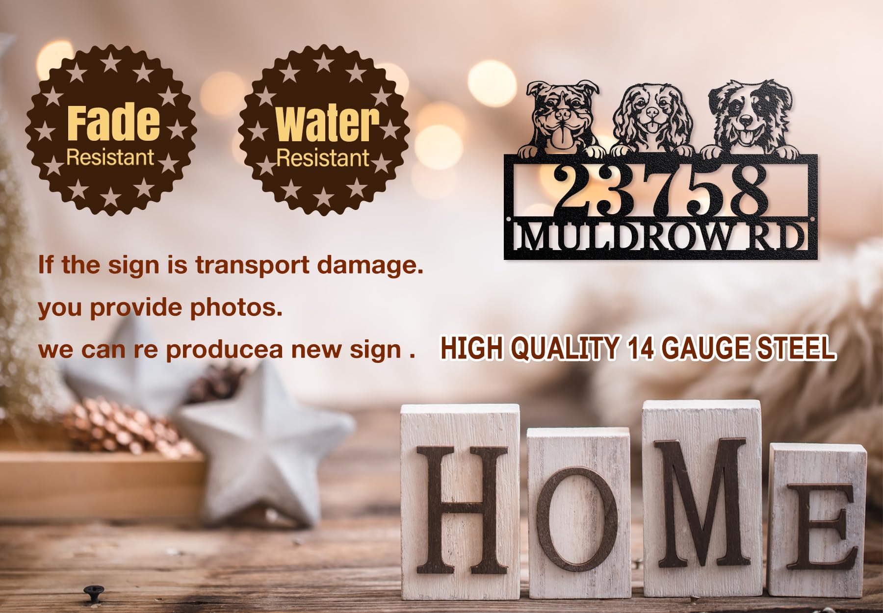 Outdoor address sign for personalized home decor