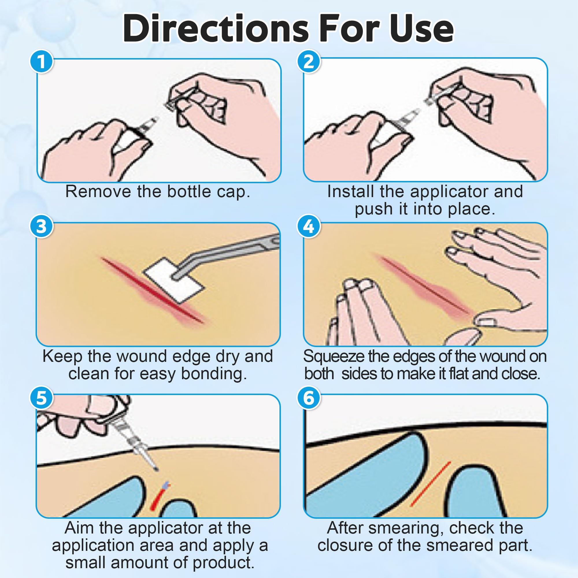 Mysora veterinary tissue glue packaging and components