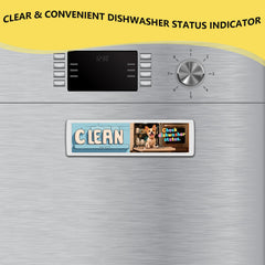 Acrylic dishwasher sign with clear slide status indicator