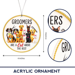 Dog Groomer Christmas Ornament design details