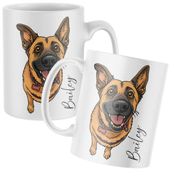 Dog lovers personalized mug with cartoon illustration