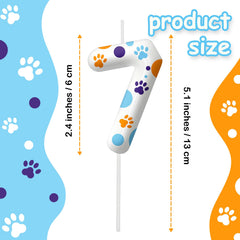 Dog lovers themed cake topper with blue paw print design
