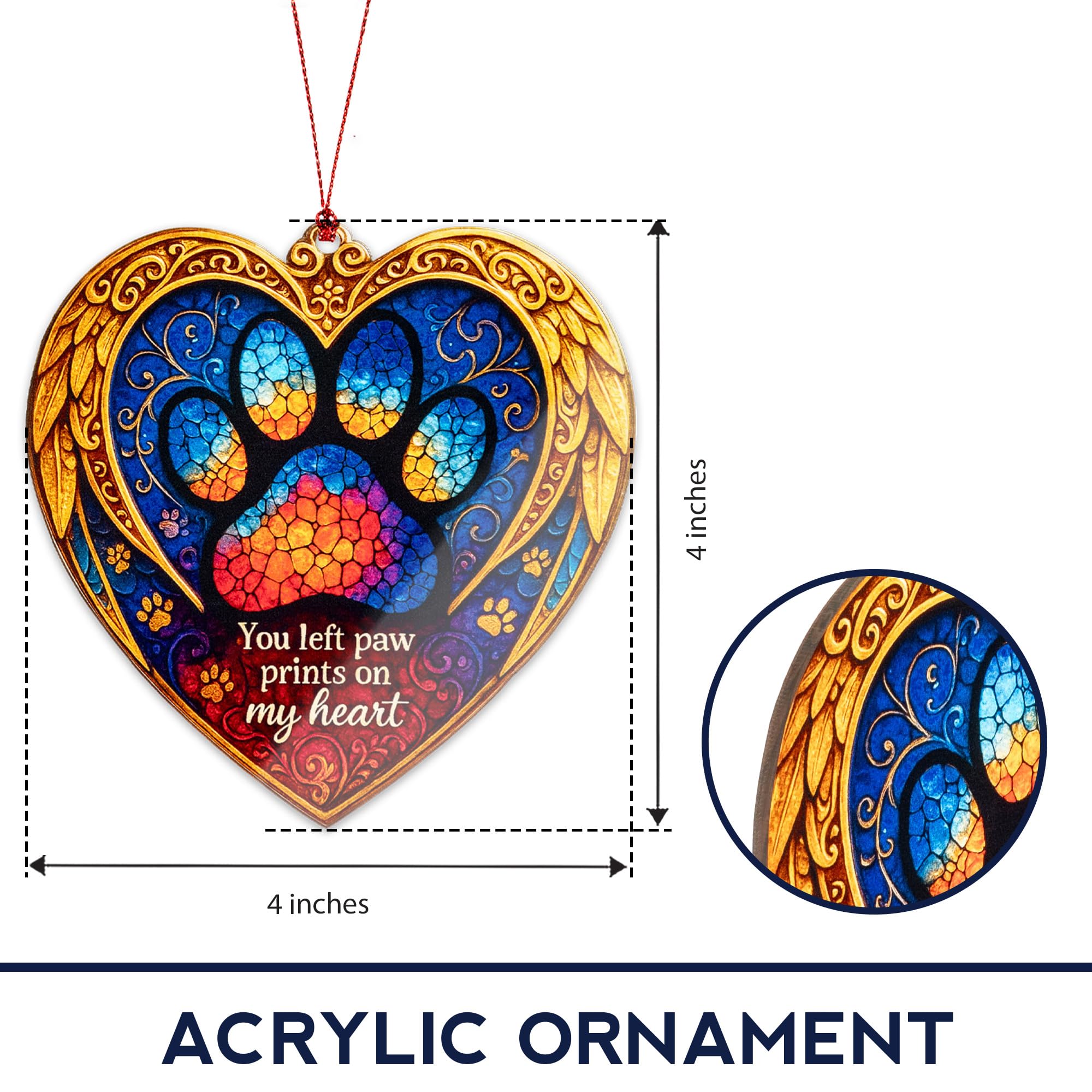 Pet loss gift for dog lovers Christmas ornament packaging and story card