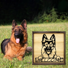 Dog name sign metal customizable text example
