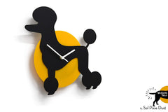 Dog Owner Gift Idea Wagging Tail Poodle Dog Wall Clock on wall